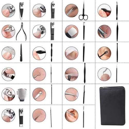 Professional Manicure and Pedicure Kit - 22 Pieces - Stainless Steel - Sharp Tools - Durable 1