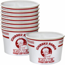Amscan Naruto Ramen Bowl-(8 Pieces) -Ideal for Birthdays and Themed Parties, 3" x 4.75", White and Red