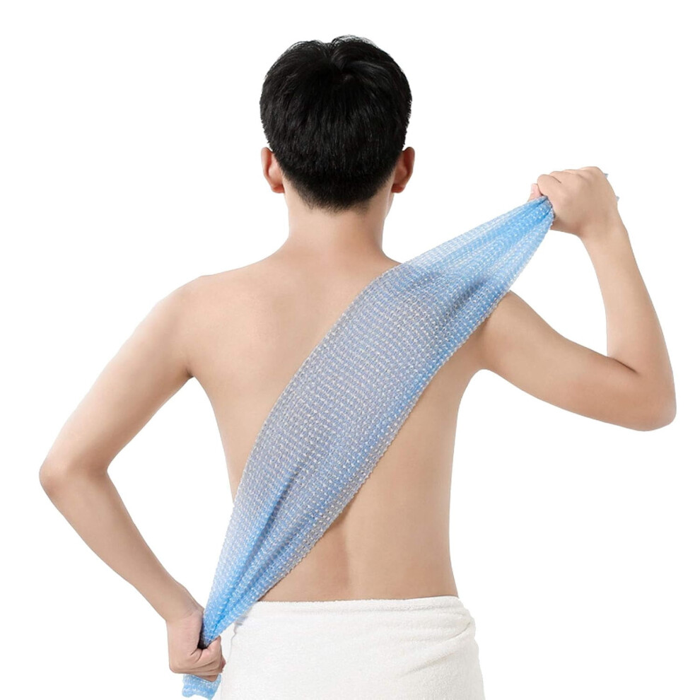 Exfoliating back scrubber towel blue