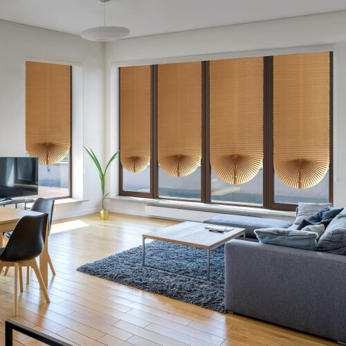 Temporary Pleated Window Blinds Light Filtering Cordless 2