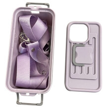 Purple Crossbody Cosmetic Bag with Phone Compartment 2-in-1