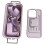 Borsa cosmetica a tracolla viola con scomparto per telefono 2 in 1 1