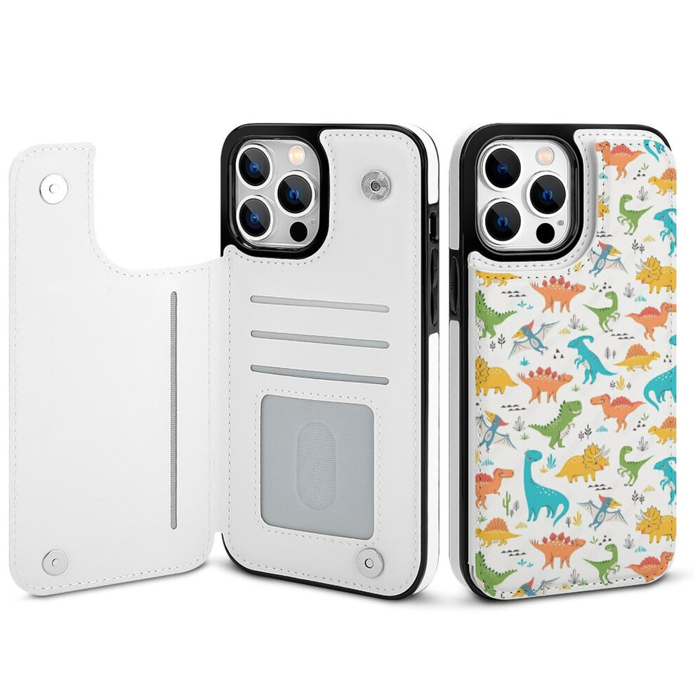 Dinosaur Wallet Case For Iphone 14 Pro Max Pu Leather With 301029987274