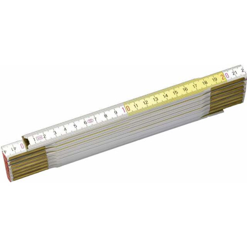 STANLEY Duimstok 2m x 17mm hout wit-geel