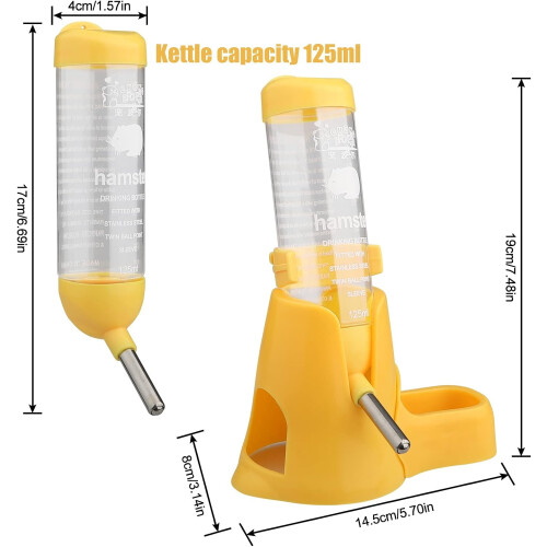 Hamster Water Bottle 125ml No-Drip Auto Dispenser 1