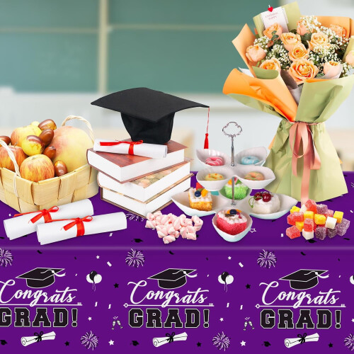 Graduation Tablecloth Plastic 54 x 108 Inch 3 Pack 1