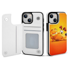 Garfield iPhone 14 portemonneehoesje met kaarthouder, flipcover van PU-leer, magnetische sluiting en schokbestendig ontwerp voor dames