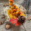 Artificial Berry Stems with Pumpkin Maple Leaves 6PCS 4