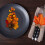 Artificial Berry Stems with Pumpkin Maple Leaves 6PCS 6