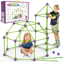 Bouwpakket voor een fort, STEM-speelgoed voor kinderen van 4-12 jaar, 140 onderdelen