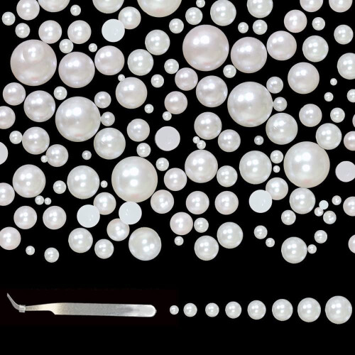 Half Pearl Beads Flatback Plastic Craft Assortment 8400 pcs