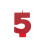 GLITZER NUMERALKERZE #5 ROT (12/288) 1