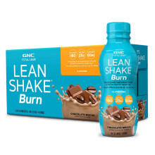 GNC Total Lean Shake Burn Prêt à Boire | 25g Protéines, Remplaçant de Repas Énergétique | Chocolat Mocha | 12 Bouteilles