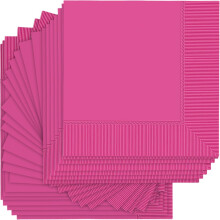 Serviettes de Table Rose Éclair 2-Couches - 6,5" x 6,5" (40-Pack) - Douces et Durables