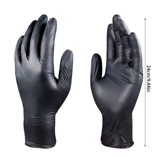 Schwarze, verdickte Einweg-Silikonhandschuhe, 100 Stück 2