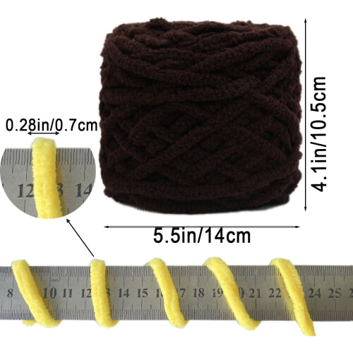 Chunky Chenille Yarn Fluffy Velvet 2 Rolls 7mm 2