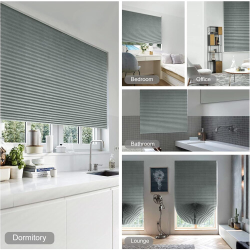 Temporary Pleated Window Blinds Light Filtering Cordless 1