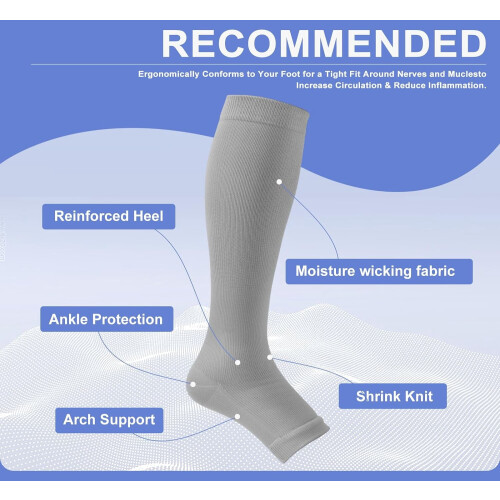 Compression Socks Open Toe 20-30 mmHg 3 Pairs 2