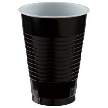 Gobelets en plastique noir (Pack de 20) - 12 oz. - Vaisselle polyvalente pour fêtes intérieures et extérieures
