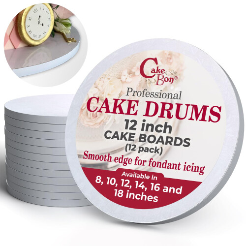 Plateaux à Gâteau Cakebon - Support de Gâteau Solide 1/2 Pouce - 12 Pouces 12-Pack