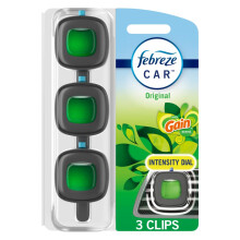 Febreze Auto Lufterfrischer, Geruchskämpfer Vent Clip, Gain Original Duft, 3 Stück