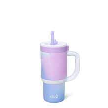 Ello Oasis Gobelet En Acier Inoxydable 14oz Avec Poignée & Paille Rétractable