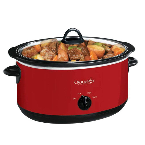 Crock-Pot Crockpot 8-Quart Manueller Slow Cooker, Roter Hochglanz