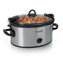 Crock-Pot Cook and Carry 6 Quart Manuelles tragbares Slow Cooker und Lebensmittelwärmer, Edelstahl (SCCPVL600-S)