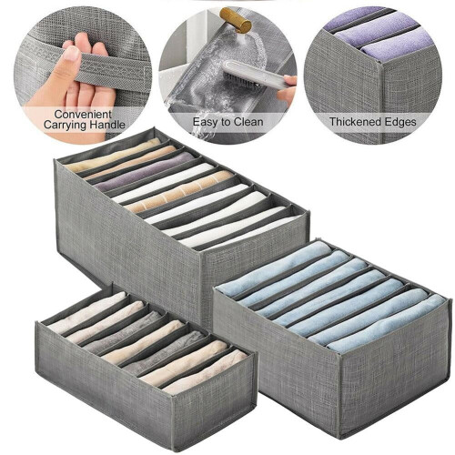Clothes Organizer Box Foldable Jeans Compartment 2PCS 1