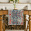 Boho tafelloper oranje blauw 13x72 inch 3