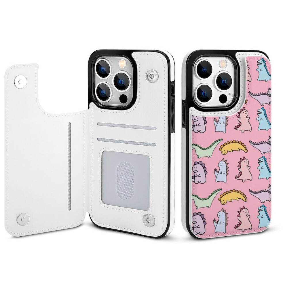 Dinosaur Wallet Case For Iphone 14 Pro Pu Leather Flip 393040730809