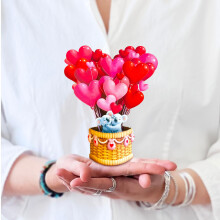 Freshcut Paper Pop-Up Karten, Mini Herzballons, 6 Zoll Mini 3D Grußkarten, Valentinstag, Jubiläum, Blanko Notizkarte & Umschlag