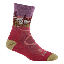 Darn Tough Calcetines de Senderismo Micro Crew Ligeros para Mujer (5013) - Cranberry, Pequeño