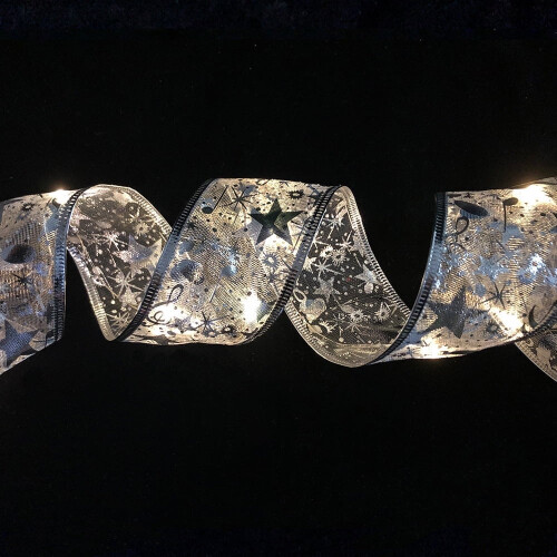 Christmas ribbon lights copper wire battery powered 2m 1