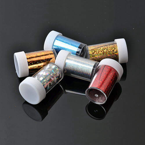 Διάφανο πλαστικό βάζο καλλυντικών για nail art με glitter, 1 τεμ. 1