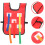 Interactive Tail Game Vest for Kids with Ribbon Set 2