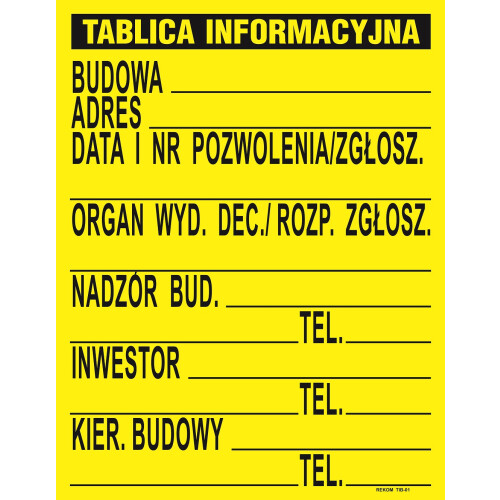 ÉPÜLETI TÁBLA 700*900MM - FÜL 70*90