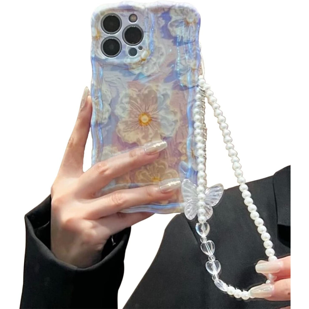 Floral Iphone 13 Pro Case With Butterfly Heart Chain Purple 301029584206