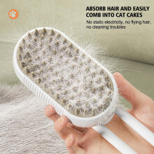 Cat Steam Brush 3-in-1 Self-Cleaning Pet Steamer Brush