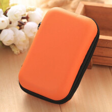 Oranžové úložné pouzdro na USB kabely a sluchátka