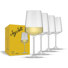 JoyJolt Sidney Set van 4 Witte Wijnglazen | 17 oz Moderne Kristallen Glazen voor Rode Wijn | Bar Set