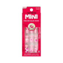 Kiss Impress No Glue Mani Uñas Postizas, Mini, 'Berry Cute', Rosa, Talla Niños