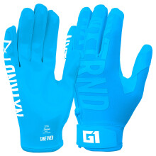 Nxtrnd G1 Youth Football Gloves, Kids Sticky Receiver Gloves (Neon Blue, Youth Medium)