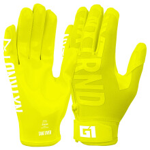 Nxtrnd G1 Youth Football Gloves, Kids Sticky Receiver Gloves (Neon Yellow, Youth Medium)