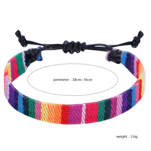 Boho woven rope bracelet adjustable thin handmade 2
