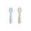 Cuillères en silicone mushie pour bébé - 2 pièces (Bleu Poudré/Sable Changeant) 1