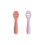 Cuillères en Silicone pour Bébé mushie | 2 pièces (Rose/Lilas clair) 1