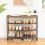 Παπουτσοθήκη 4 επιπέδων Industrial Rustic Brown 12-16 ζευγάρια 4