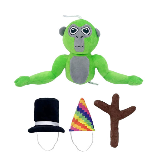 Gorilla Tag monkey plush toy with hat, 1 piece 2