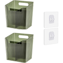 Wall-Mounted Shower Caddy Set of 2 Clear Plastic Bins